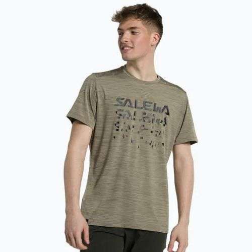 Salewa vyriški trekingo marškinėliai Puez Hybrid 2 Dry brown 00-0000027397