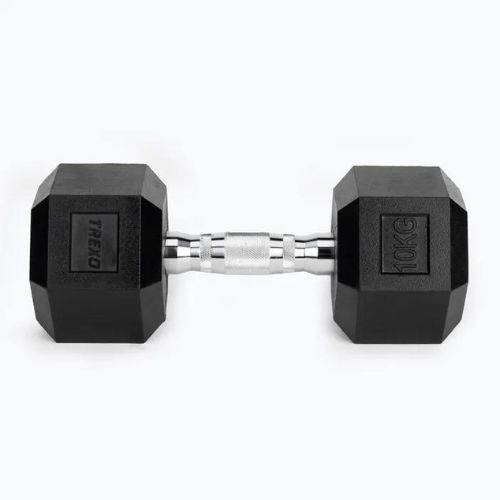 TREXO Hex HXD100 gumuoti hanteliai 10 kg
