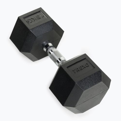 TREXO Hex HXD150 gumuotas 15 kg hantelis