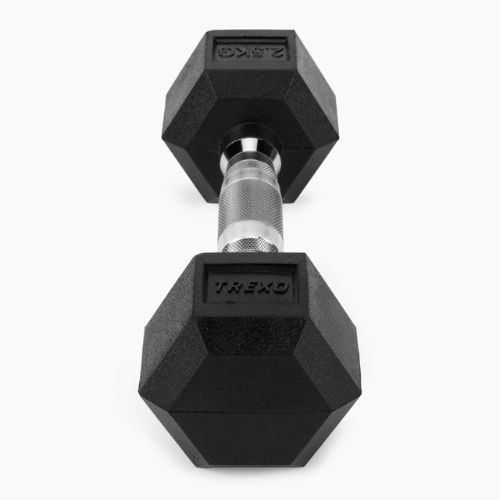 TREXO Hex HXD25 gumuoti hanteliai 2,5 kg