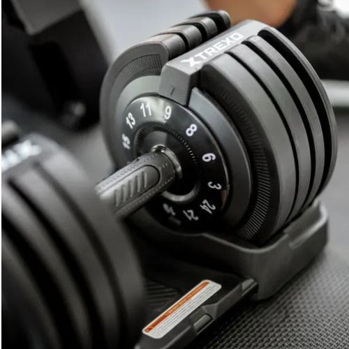 Reguliuojamas hantelis TREXO TXO-B4W002 24 kg juodas