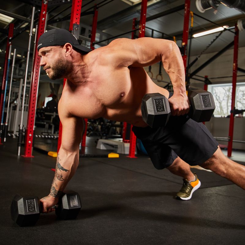 XTREXO Hex HXD200 20 kg gumuoti hanteliai 10