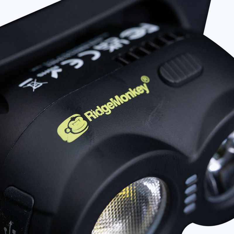 RidgeMonkey VRH150X USB įkraunamas priekinis žibintuvėlis juodas RM HT150X priekinis žibintuvėlis 3