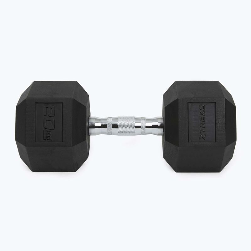 XTREXO Hex HXD200 20 kg gumuoti hanteliai 7