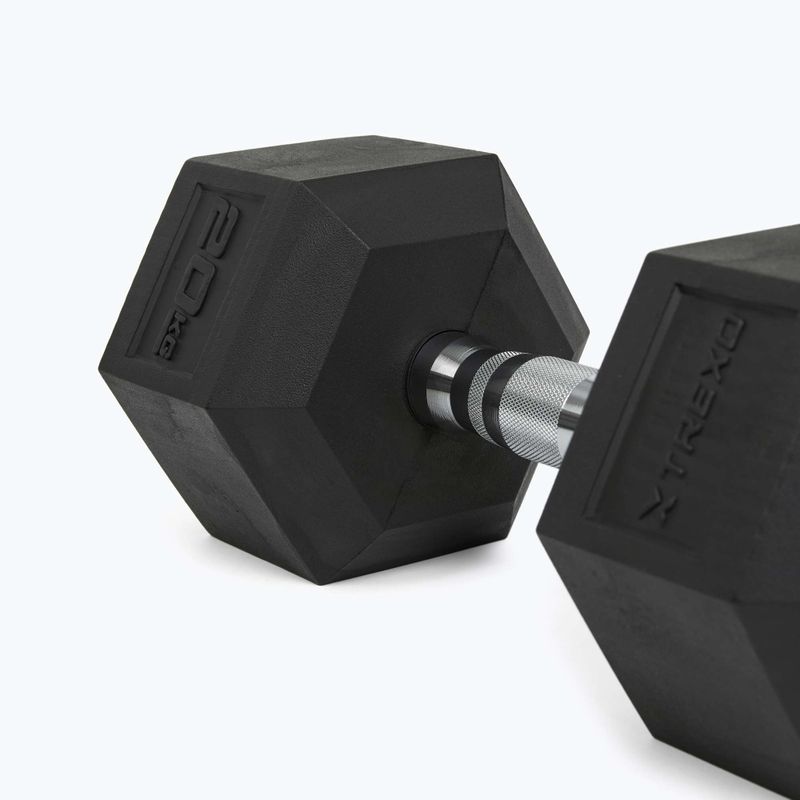 XTREXO Hex HXD200 20 kg gumuoti hanteliai 8