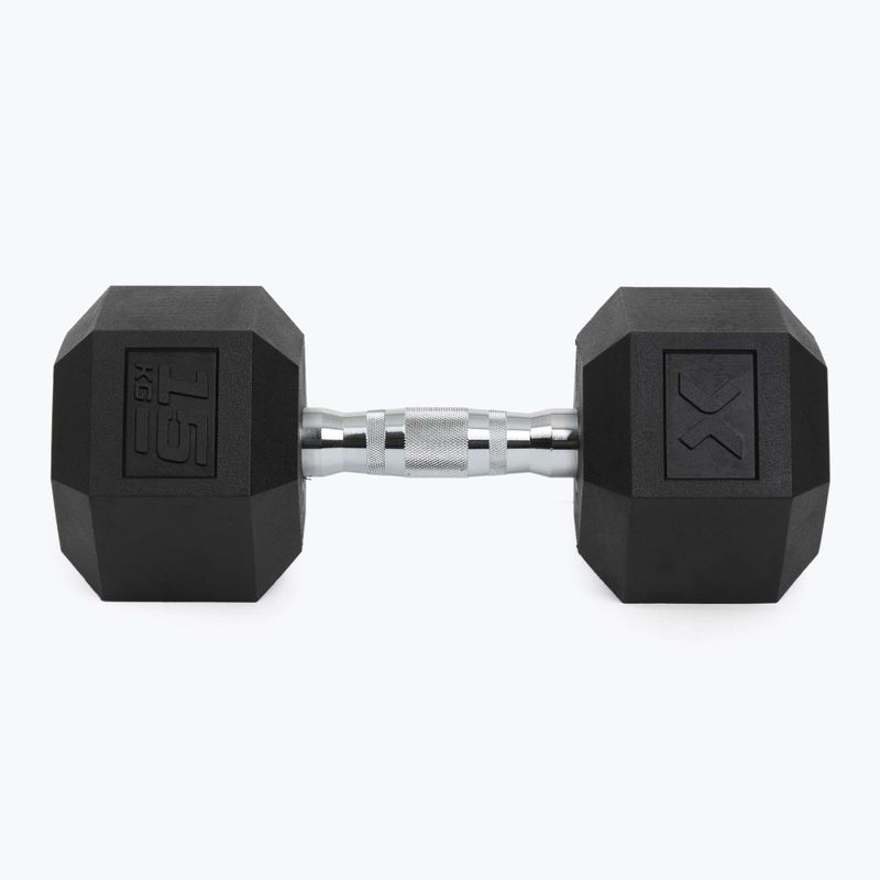 XTREXO Hex HXD150 gumuotas 15 kg hantelis 7