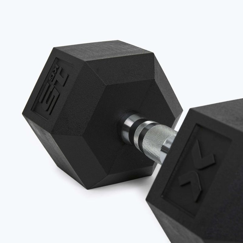XTREXO Hex HXD150 gumuotas 15 kg hantelis 8