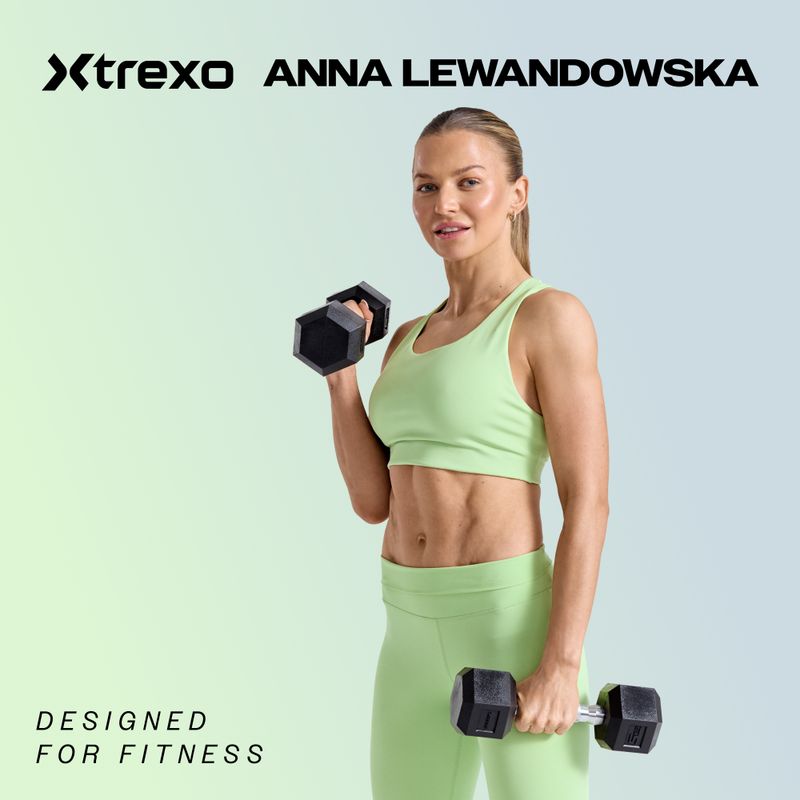 XTREXO Hex HXD25 gumuoti hanteliai 2,5 kg 2