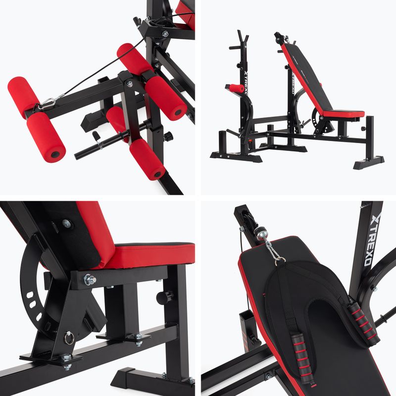 Treniruočių suoliukas XTREXO BenchFit Max su stovu juodas 14