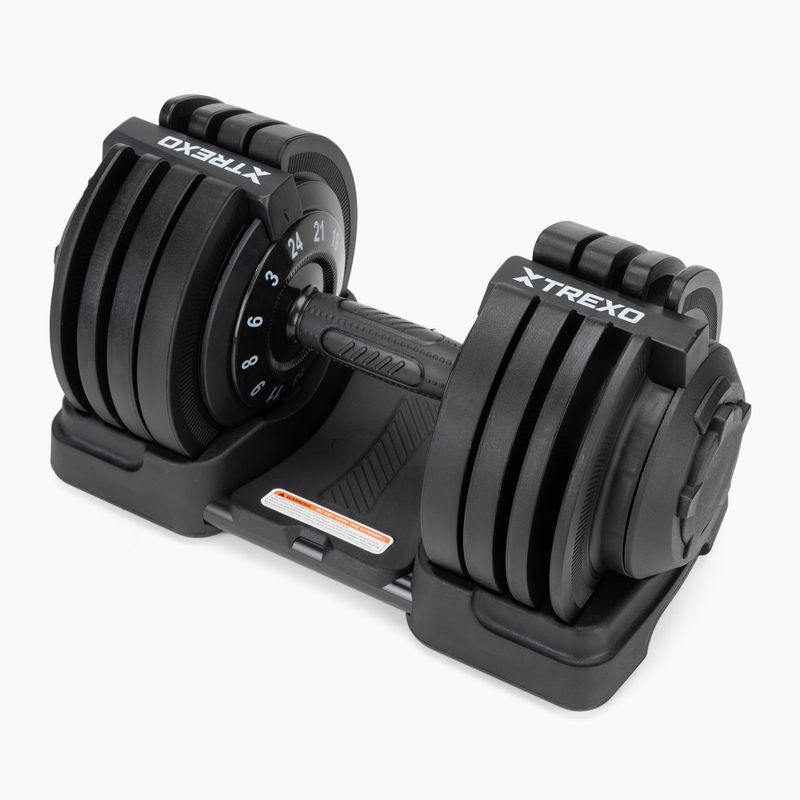 Reguliuojamas hantelis TREXO TXO-B4W002 24 kg juodas