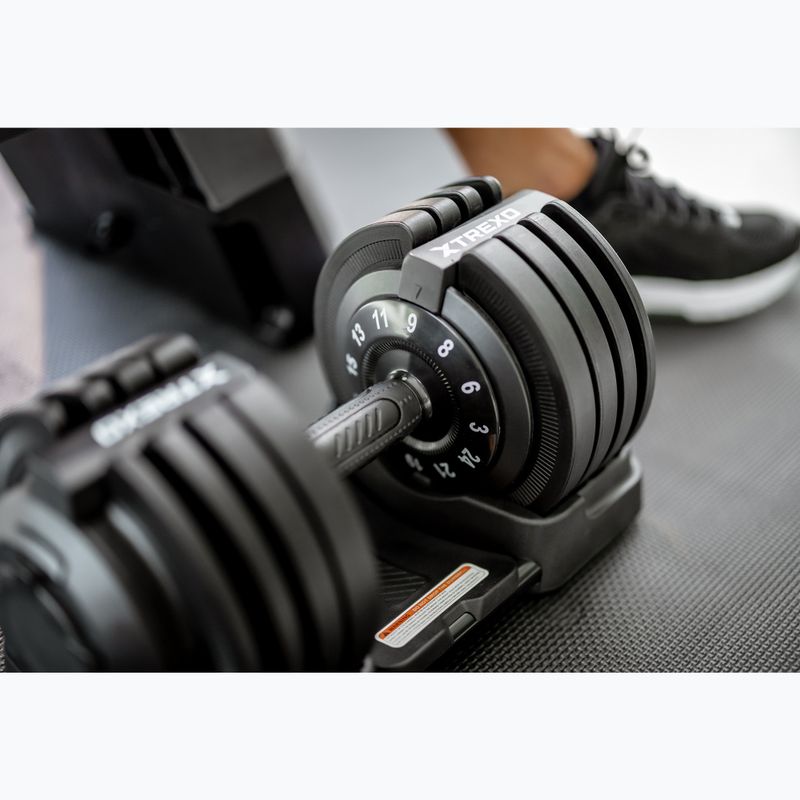 Reguliuojamas hantelis XTREXO TXO-B4W002 24 kg juodas 5