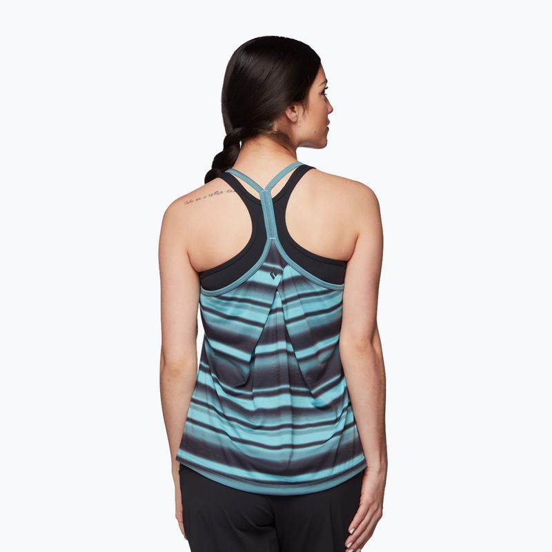 Moteriški trekingo marškinėliai Black Diamond Integrale Tank coastal stripe blue 2