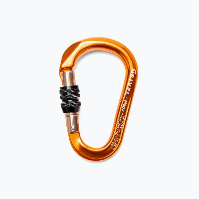 Grivel K6N Mega Screw Lock karabinas oranžinis RSK6N 2