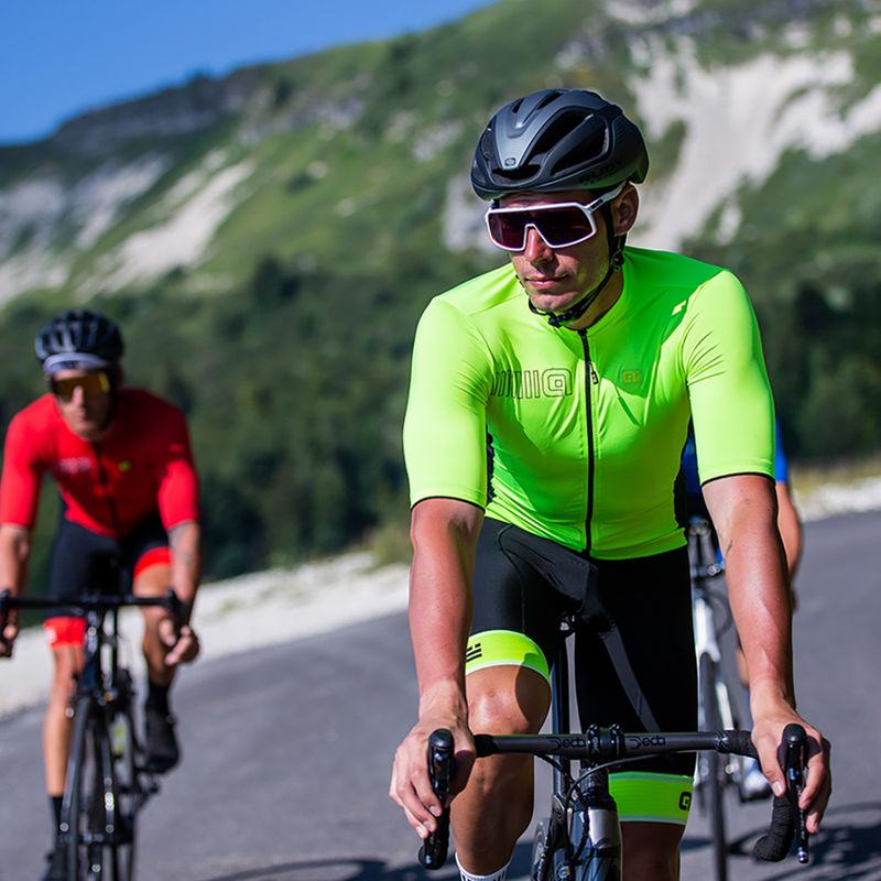 Vyriški Alé Maglia MC Color Block dviratininkų marškinėliai fluorescent yellow 5