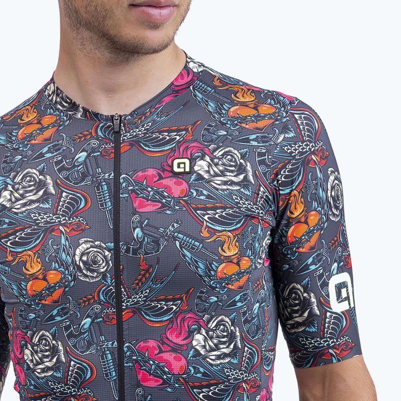 Vyriški Alé Maglia MC Tattoo dviratininkų marškinėliai pilki 3