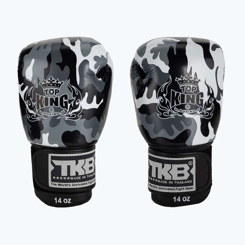 Top King Muay Thai Empower pilkos bokso pirštinės TKBGEM-03A-GY 2