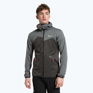 Salewa vyriškas vilnonis džemperis Puez Melange PL FZ Hoody pilkas 00-0000027386