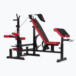 Treniruočių suoliukas XTREXO BenchFit Max su stovu juodas